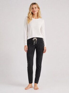 J. Crew Marled Black Jogger Sweatpant in Signature Cozy Yarn Medium #A2875